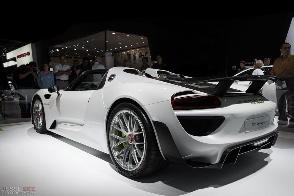 The 2015 Porsche 918 Spyder. The 2015 Porsche 918 Spyder.